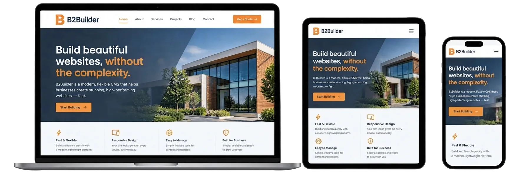 Sites, stores, blogs.Zero plugins.